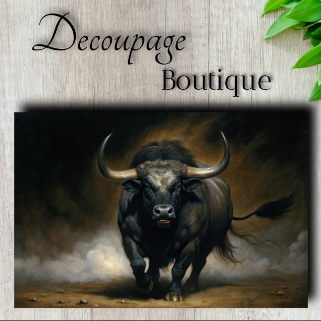 Papel De Seda Toro de Wall Street Decoupage (Charging Bull Decoupage Tissue Paper)