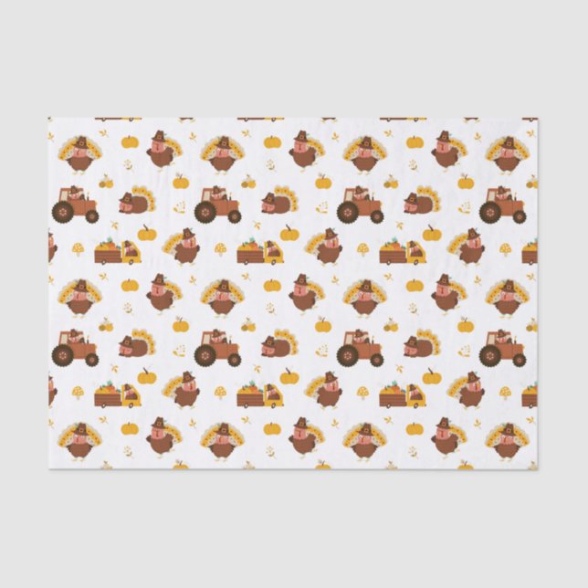 Papel De Seda Toros de Acción de Gracias (Anverso)