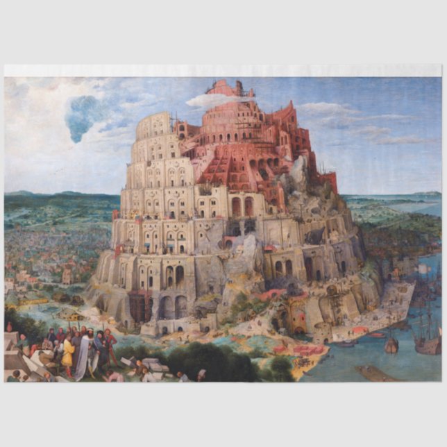 Papel De Seda Torre de Babel, Pieter Bruegel el mayor, 1563 (Anverso)