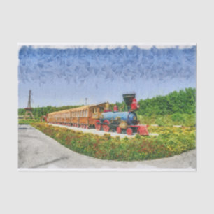 Papel De Seda Torre de tren y Eiffel en el Jardín del Milagro, D