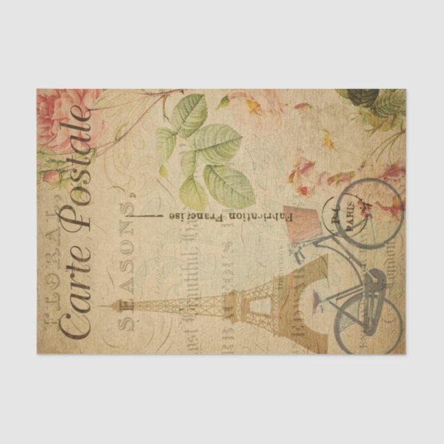 Papel De Seda Torre Eiffel de la Carta Francesa (Anverso)