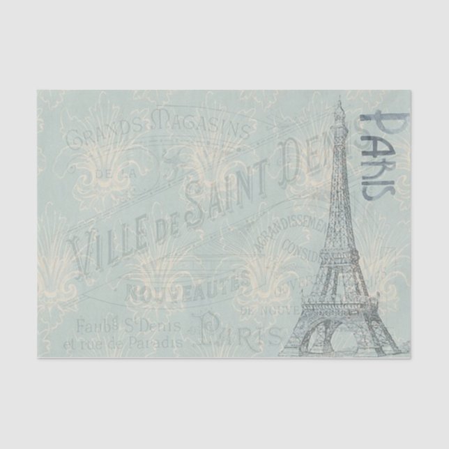Papel De Seda Torre Eiffel de París y guión (Anverso)