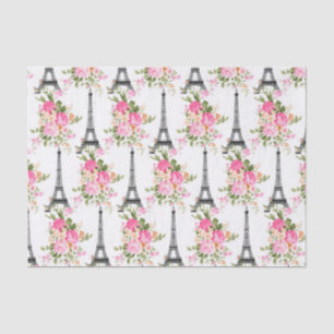 Papel De Seda Torre Eiffel floral