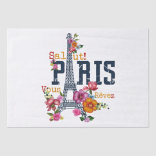 Papel De Seda Torre Eiffel Paris Shirt Salut Flowt Paris Fra