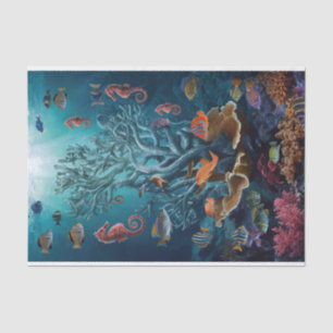 Papel De Seda Torres de Coral, Paraíso Tropical, Sueños Submarin