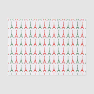 Papel De Seda Torres Eiffel francesas del tema del navidad rojo
