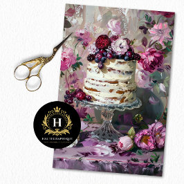 Papel De Seda Torta de Boda floral Día de San Valentín de cosech
