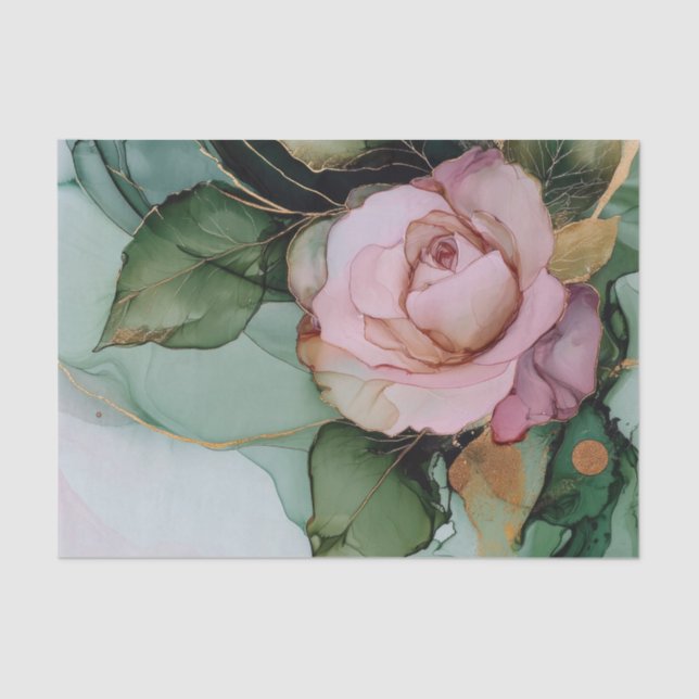 Papel De Seda Torta De Despedida De Soltera Floral Rosa Romántic (Anverso)