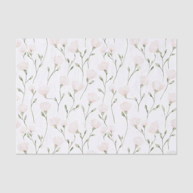 Papel De Seda Torta Nupcial Floral Rosa Claro (Anverso)