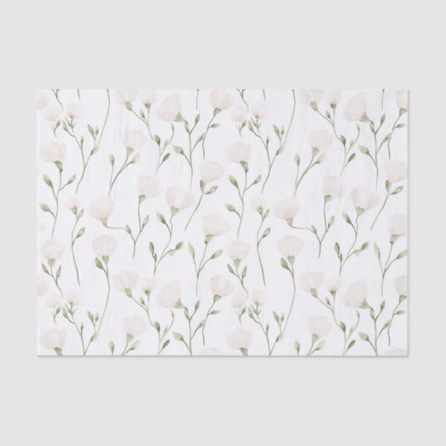 Papel De Seda Torta Nupcial Floral Rosa Rubor (Anverso)