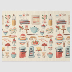 Papel De Seda Tortas y herramientas de cocina retro