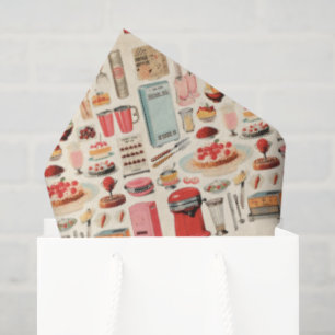Papel De Seda Tortas y herramientas de cocina retro