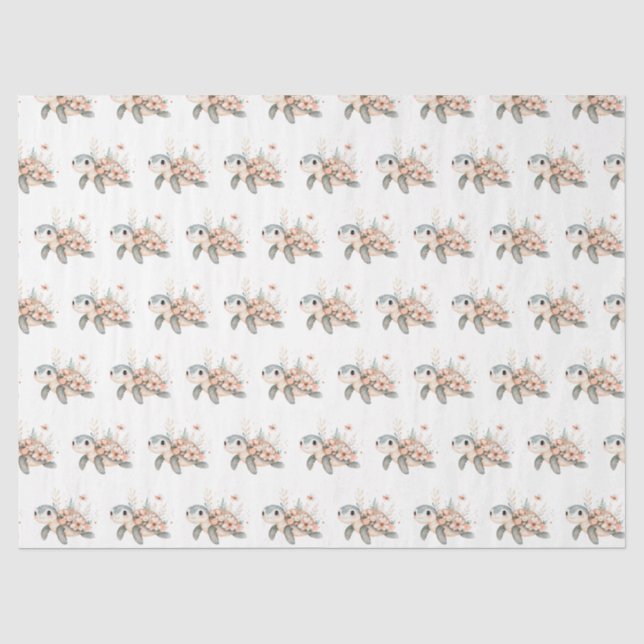 Papel De Seda Tortuga Adorable (Anverso)