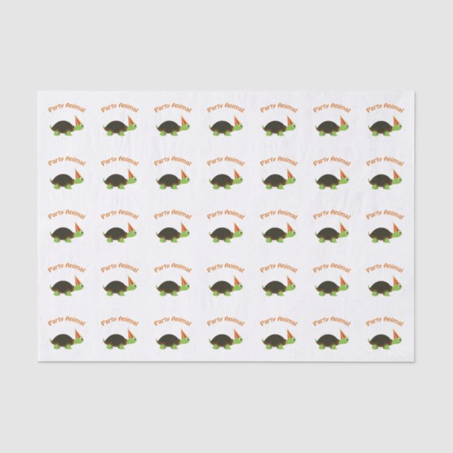 Papel De Seda Tortuga animal fiesta (Anverso)