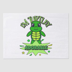 Papel De Seda Tortuga Linda Frase Divertida Totalmente Adorable