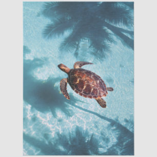 Papel De Seda Tortuga marina en aguas tropicales decoupage