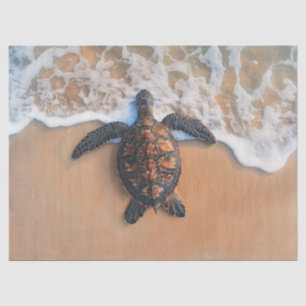 Papel De Seda Tortuga marina en la playa Decoupage