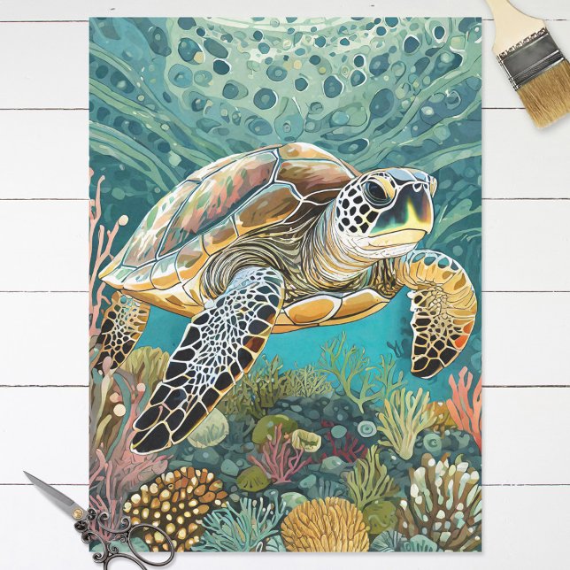 Papel De Seda Tortuga marina en un desmoronamiento del arrecife  (Subido por el creador)