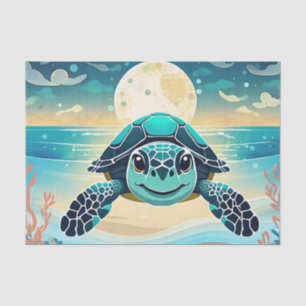 Papel De Seda Tortuga Y Luna De Mar Bebé