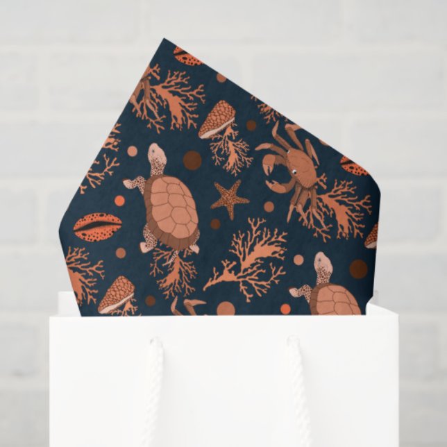 Papel De Seda Tortugas de mar de mar de cangrejo de cangrejo pat (Bolsa de regalo)