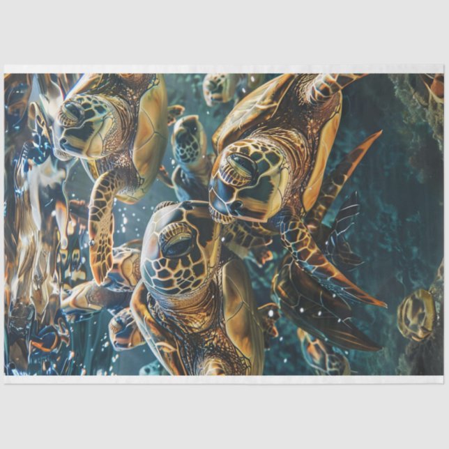 Papel De Seda Tortugas marinas de descomposición (Anverso)