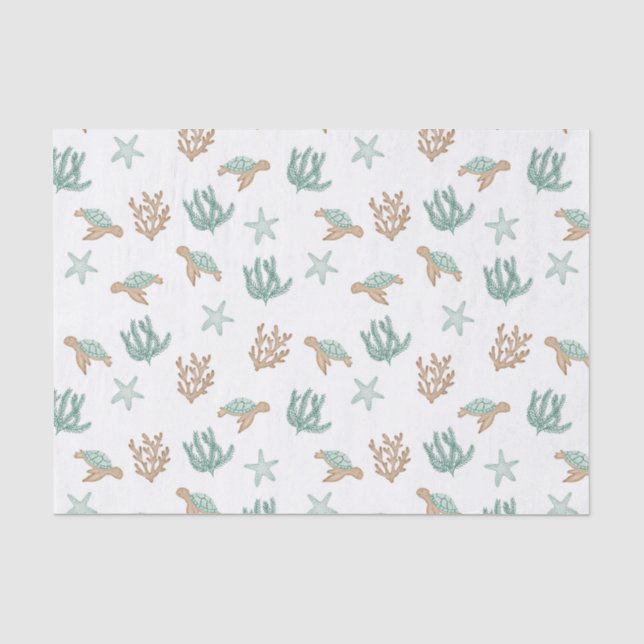 Papel De Seda Tortugas nadando   (Anverso)