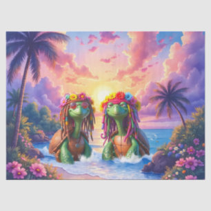 Papel De Seda Tortugas Reggae – Vibraciones de Isla para Siempre