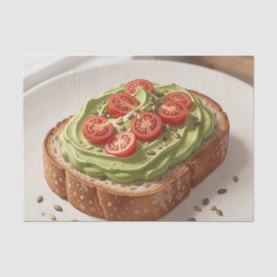 Papel De Seda Tostada de Aguacate y Tomate Arte de Desayuno Fres