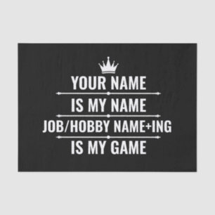 Papel De Seda Trabajo divertido personalizado y nombre de aficio