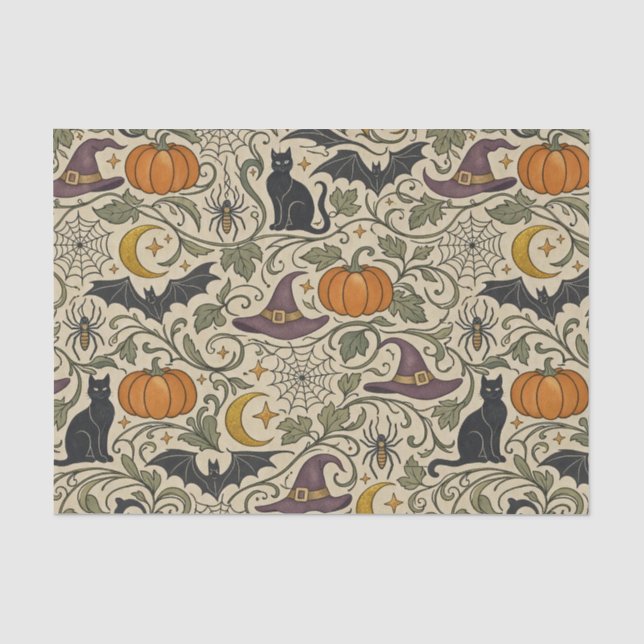 Papel De Seda Trabajos de Halloween antiguos (Anverso)