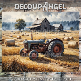 Papel De Seda Tractor en el paisaje agrícola #1 - desacoplamient