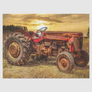 Papel De Seda Tractor rojo