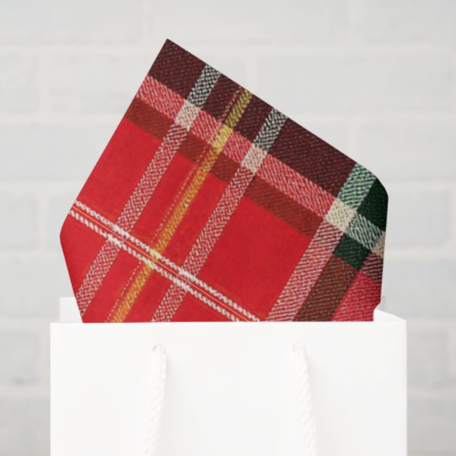 Papel De Seda Traditional Christmas Plaid (Bolsa de regalo)