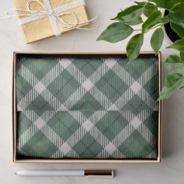 Papel De Seda Traditional plaid in shades of  green