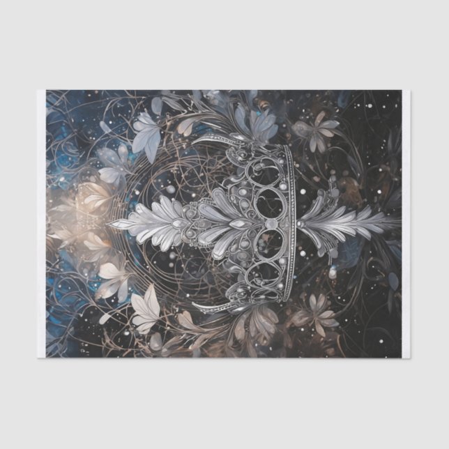 Papel De Seda Trae el hongo, Silvery Sparkly Tiara (Anverso)