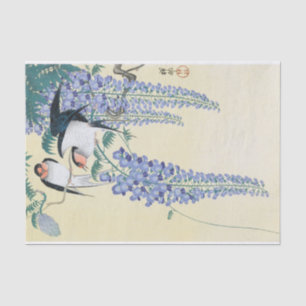 Papel De Seda Trague y glicinia de Ohara Koson