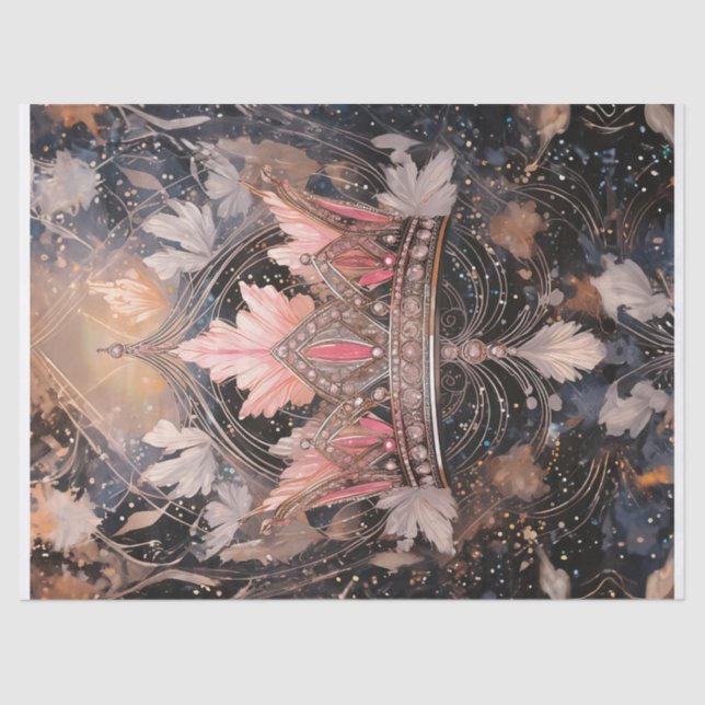 Papel De Seda Traigan a la corona rosa y guiñada (Anverso)