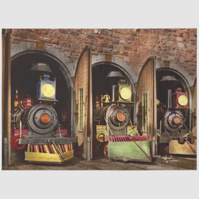 Papel De Seda Train - Cow catching technology 1869 (Anverso)