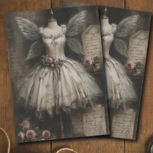 Papel De Seda Traje de bailarina de hada grunge vintage decoupag