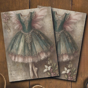Papel De Seda Traje de bailarina de hada mágica vintage decoupag