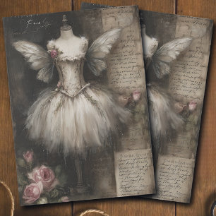Papel De Seda Traje de bailarina de hadas vintage grunge decoupa