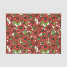 Papel De Seda Trama de girasol rojo