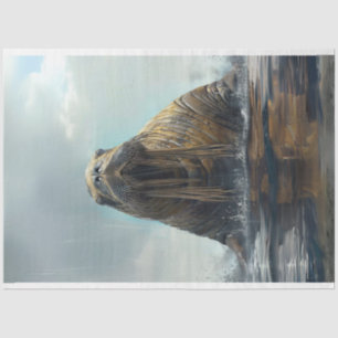 Papel De Seda Tranquil Manatee Decoupage