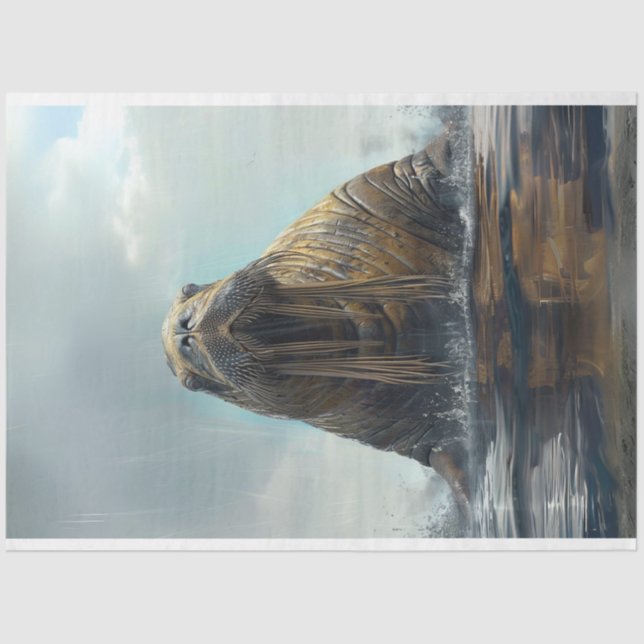 Papel De Seda Tranquil Manatee Decoupage (Anverso)