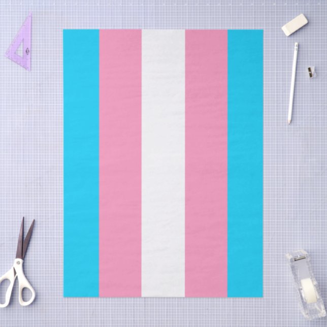 Papel De Seda  Transgender Stripes Flag Birthday (Artesanía)