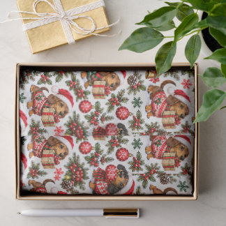 Papel De Seda Travesuras Navideñas de Dachshund