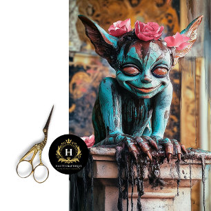 Papel De Seda Traviesa fuente gótica París Gargoyle Decoupage