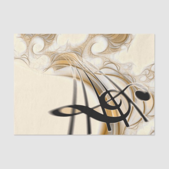 Papel De Seda Treble Clef Composition Gold Musipage (Anverso)