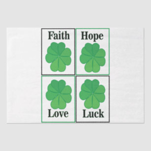 Papel De Seda Trébol de Cuatro Hojas Día de San Patricio Trébol