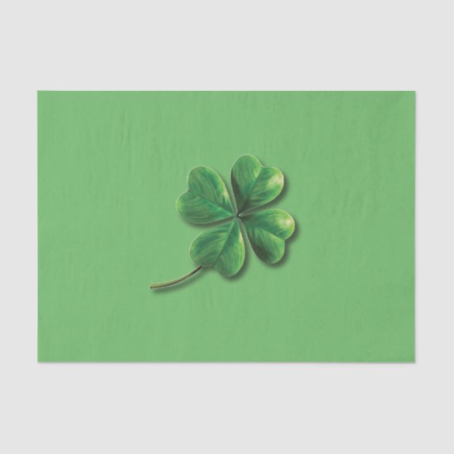 Papel De Seda Trébol Irlandés Verde Moderno (Anverso)